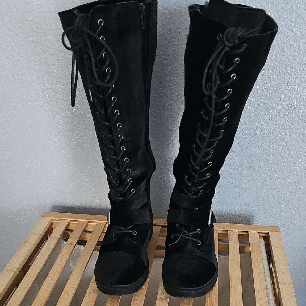 Torrid Black Lace-Up Women's Boots